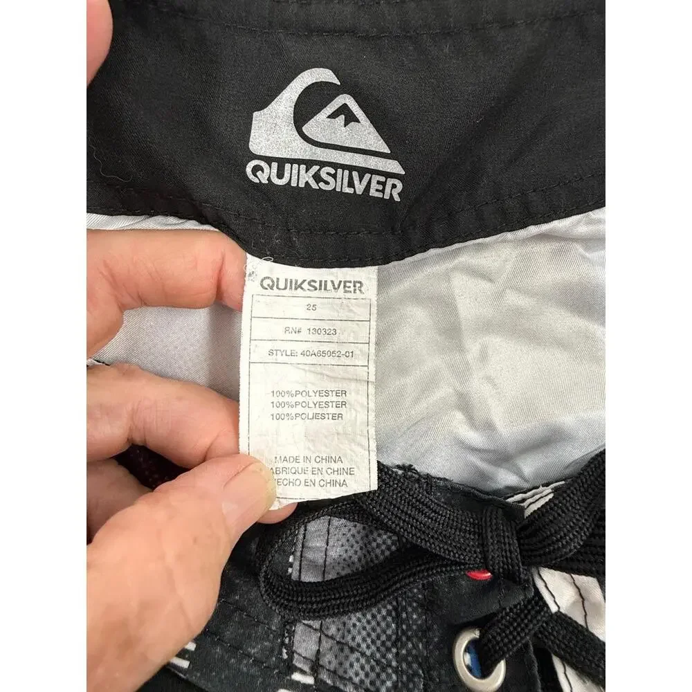 Quiksilver Boardshorts Geometric Pattern‎ Drawstring Boardshorts Shorts Size 25